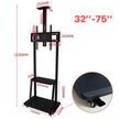 HAY-TECH TVC4-3I Mobile TV Cart Floor Stand with Wheels