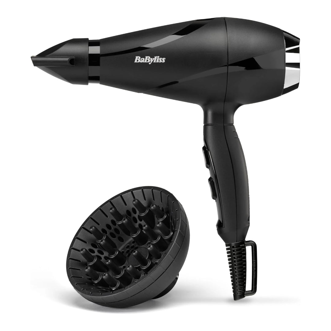 BaByliss 6713DE Hair Dryer 2200W – AC Motor Ionic Blow Dryer with Diffuser & Concentrator