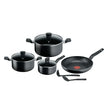 Tefal Super Cook B459S984 9-Piece Non-Stick Cookware Set – Titanium Coating, Thermo-Spot, Black