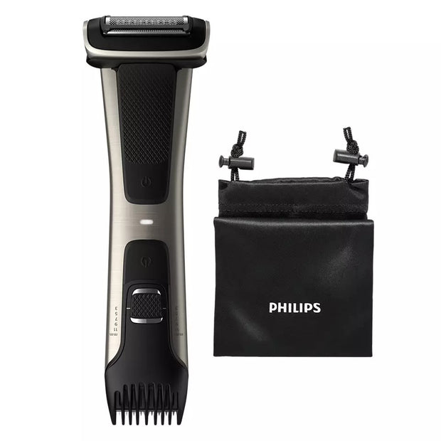 Philips Bodygroom BG7025/15 Series 7000 – Showerproof Body Groomer & Trimmer with 4D Contour Shaver, Dual-Use Trim & Shave System, 80 Min Runtime
