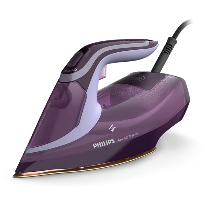 Philips DST8021 Steam Iron 3000W Azur 8000 Series SteamGlide Elite 55g/min 240g Steam Boost OptimalTEMP No Burn Auto Shut-Off 300ml