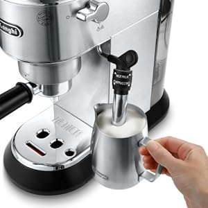 De'Longhi Dedica EC685M / EC685B Manual Espresso Machine – 15 Bar Coffee Maker with Milk Frother