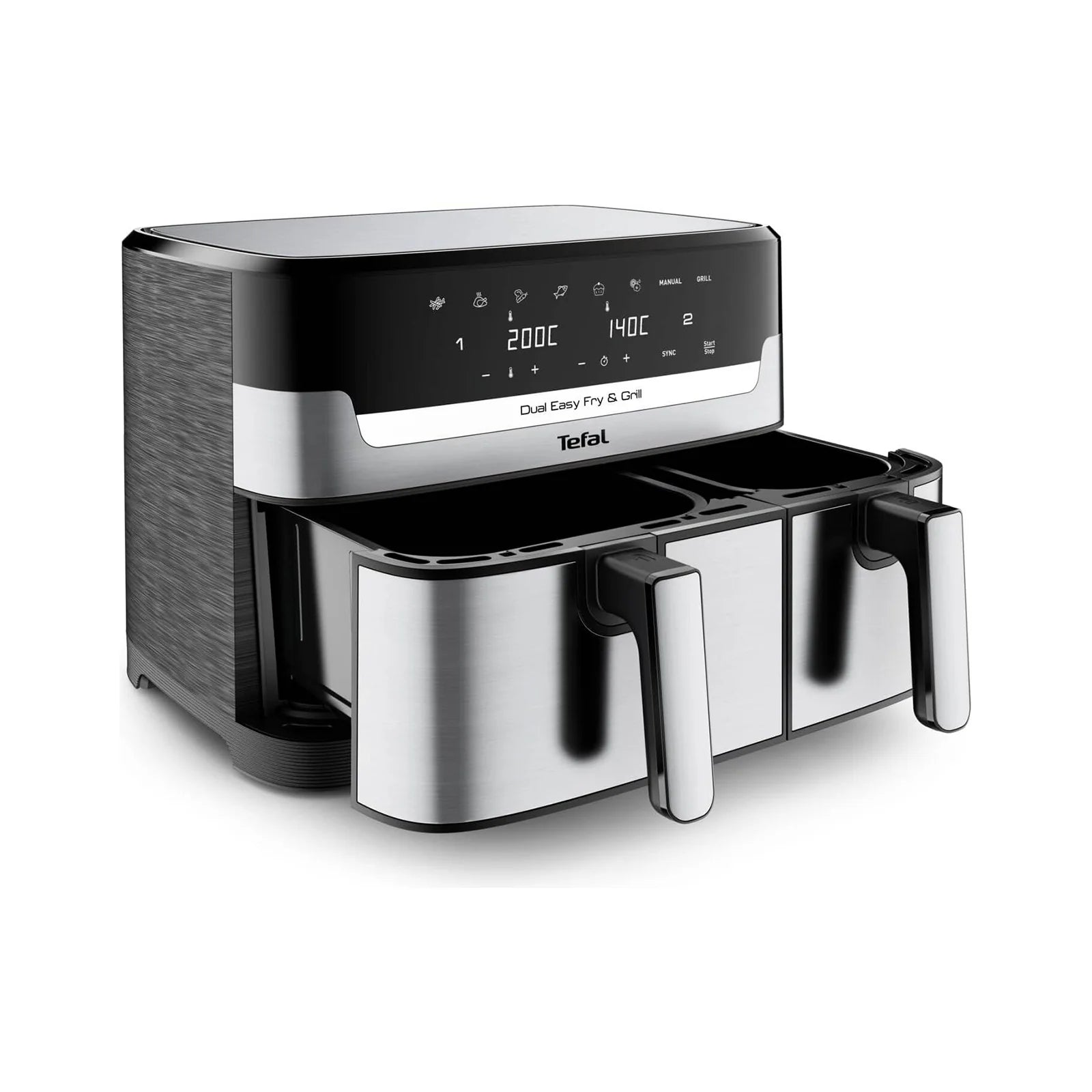 Tefal EY905D40 Dual Easy Fry & Grill Air Fryer 8.3L Stainless Steel 2-Zone XXL
