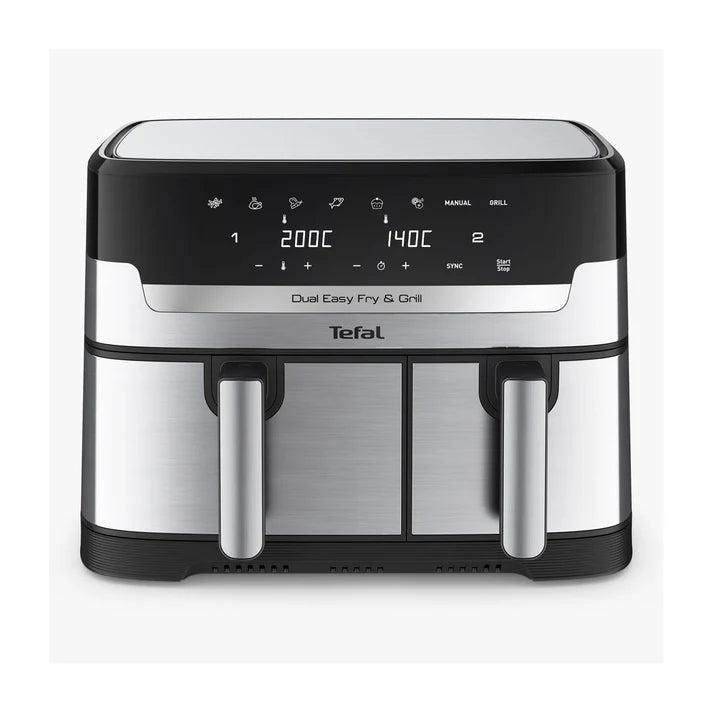 Tefal EY905D40 Dual Easy Fry & Grill Air Fryer 8.3L Stainless Steel 2-Zone XXL