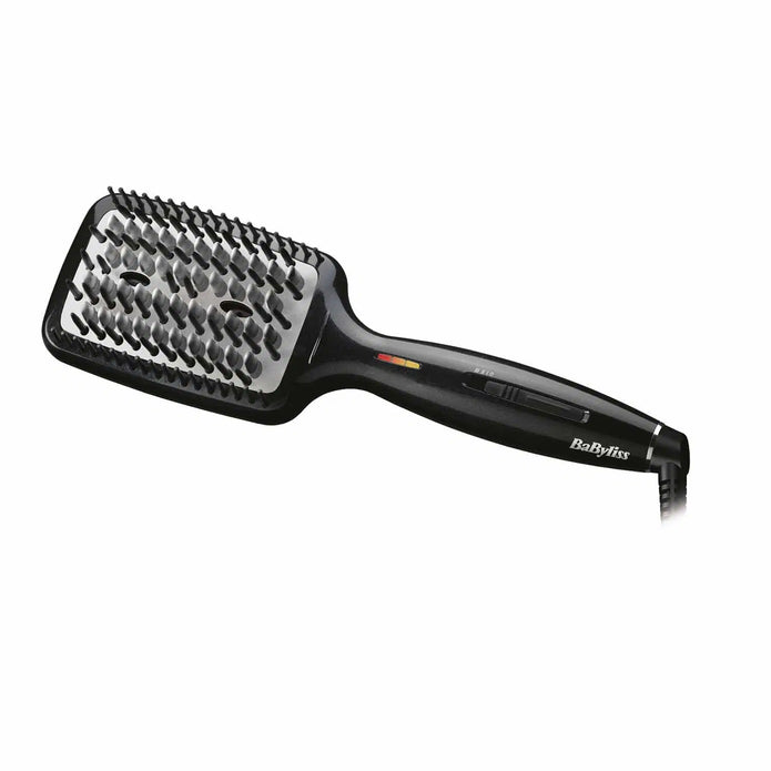 BaByliss HSB101SDE Heated Smoothing Brush – Ionic Ceramic Hot Brush 200°C Anti-Frizz Styler