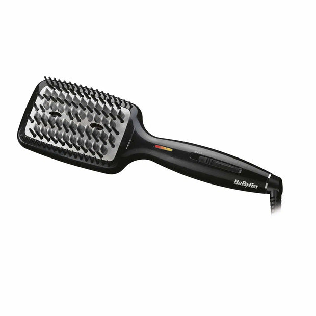 BaByliss HSB101SDE Heated Smoothing Brush – Ionic Ceramic Hot Brush 200°C Anti-Frizz Styler