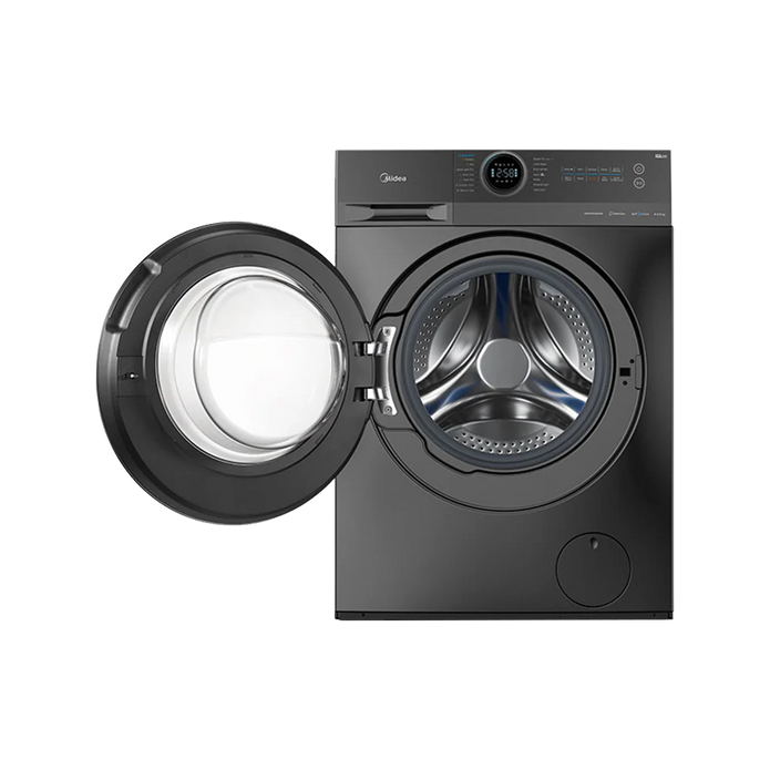 Midea MF100W80B/TTLB 8KG Front Load Inverter Washing Machine 1400RPM Steam Care Titanium Black Finish