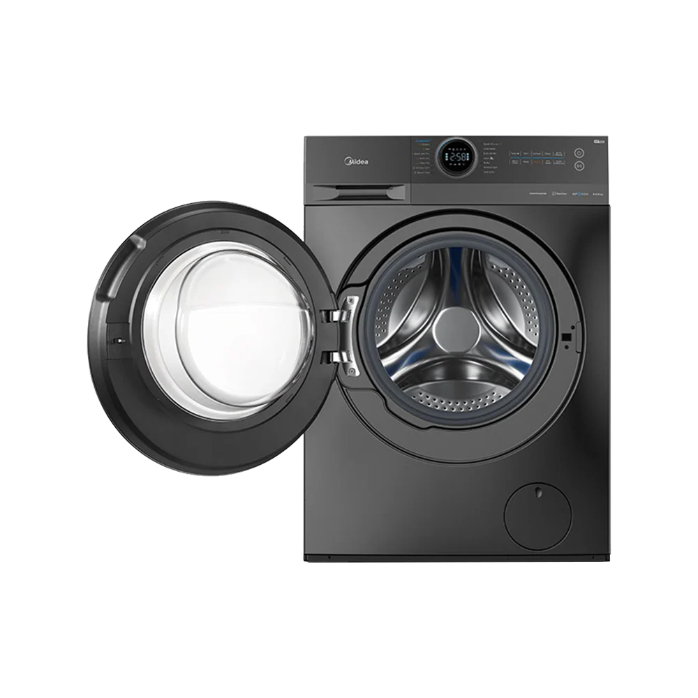 Midea MF100W80B/TTLB 8KG Front Load Inverter Washing Machine 1400RPM Steam Care Titanium Black Finish