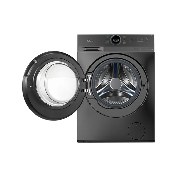 Midea MF100W80B/TTLB 8KG Front Load Inverter Washing Machine 1400RPM Steam Care Titanium Black Finish