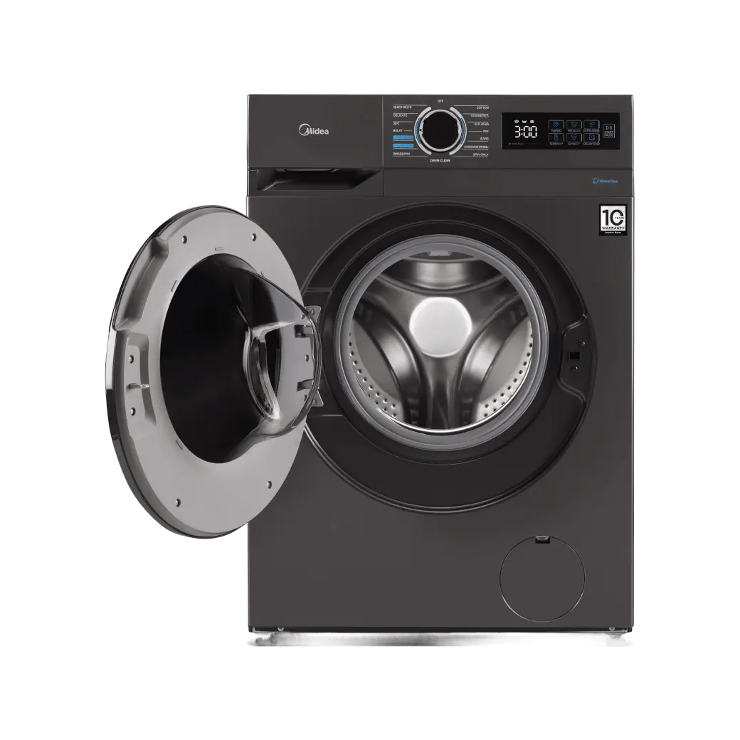 Midea MF100W90B/TTLB 9KG Front Load Inverter Washing Machine 1400RPM Steam Care BLDC Motor Titanium Finish