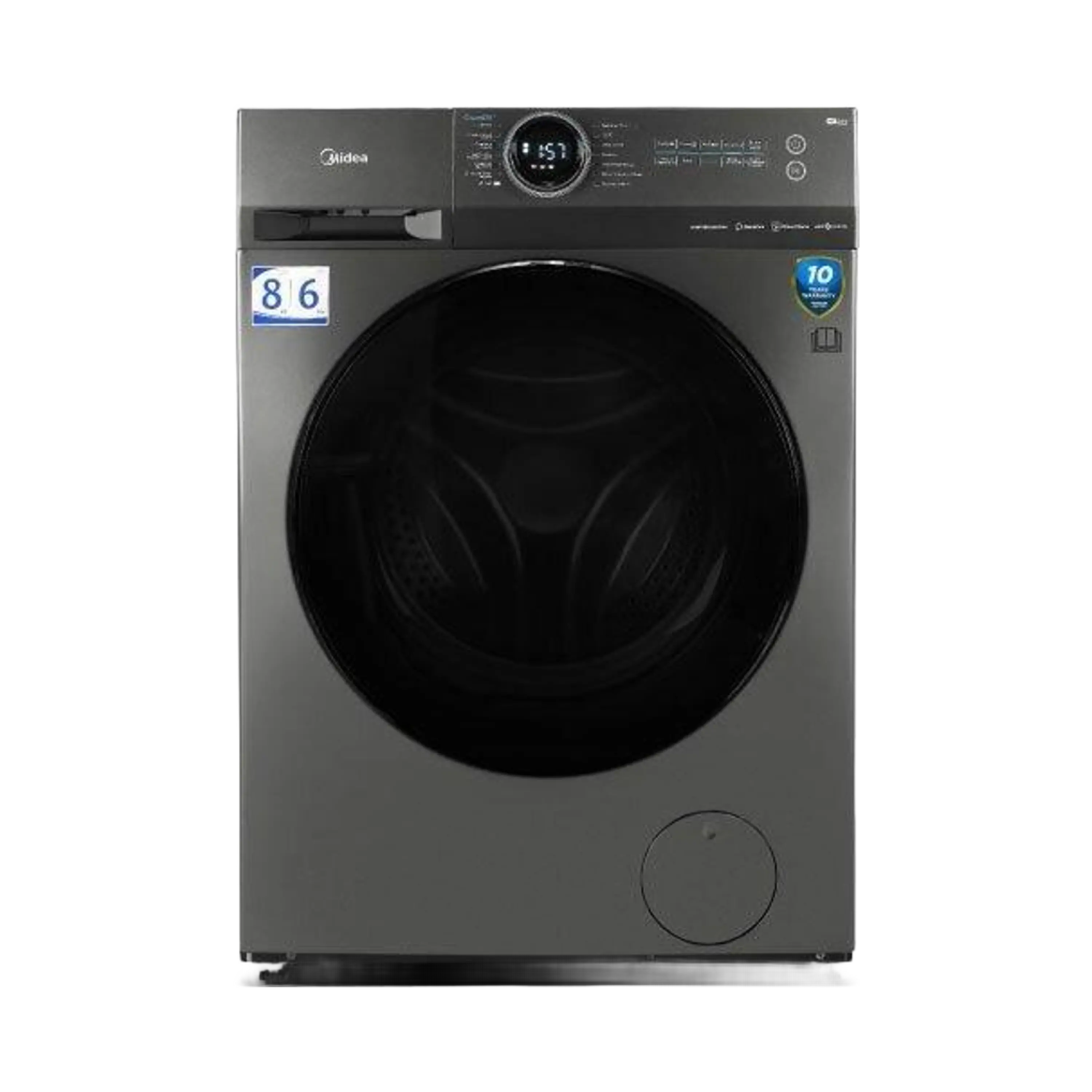 Midea 8KG/6KG Front Load Washer Dryer 1400RPM Inverter Titanium Grey MF200D80WB/T-GCC