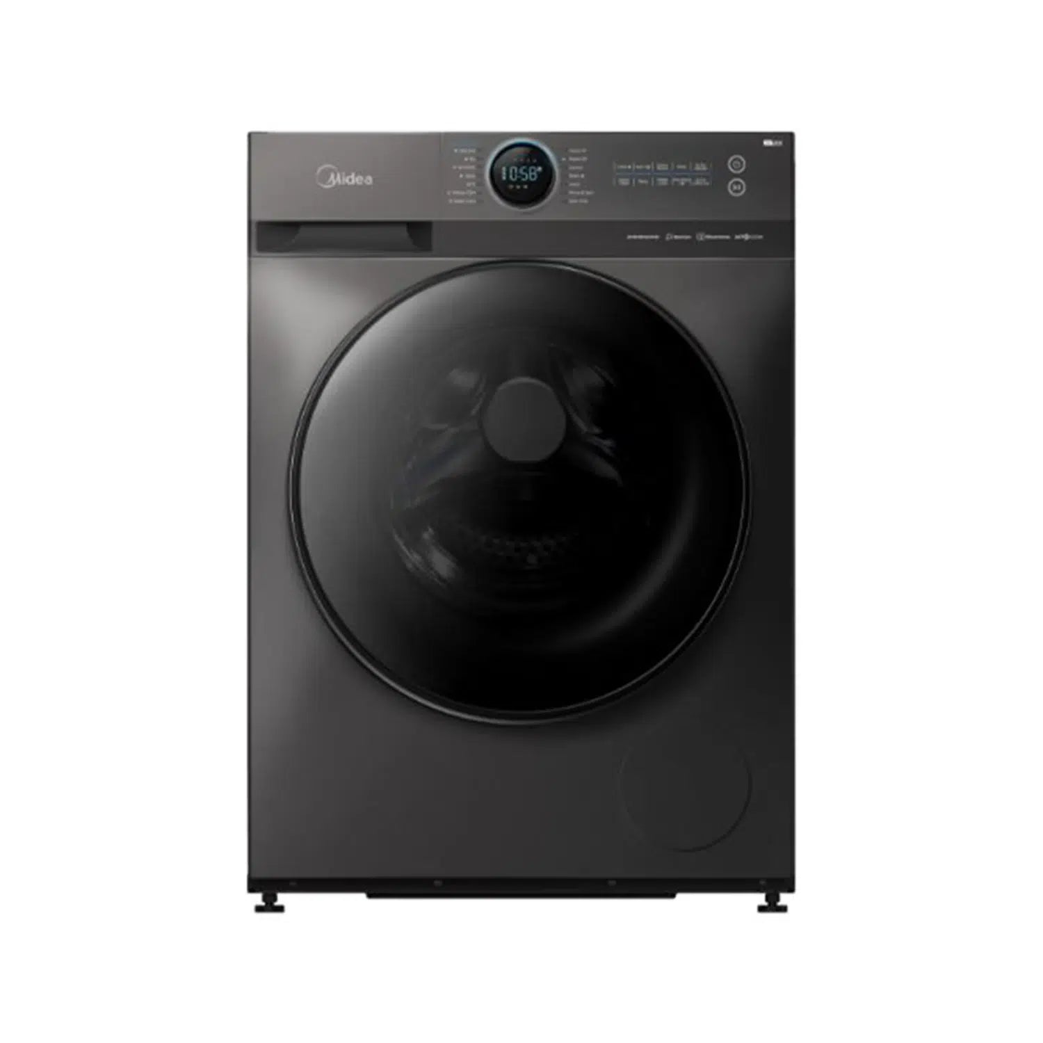 Midea MF200W110WB/T 11KG Front Load Inverter Washing Machine 1400RPM WiFi Steam Care Quattro Motor Titanium Finish