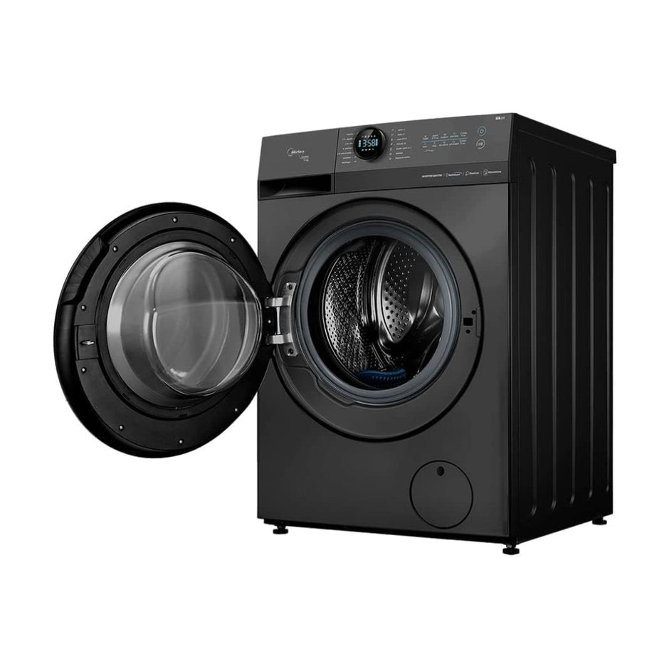Midea MF200W110WB/T 11KG Front Load Inverter Washing Machine 1400RPM WiFi Steam Care Quattro Motor Titanium Finish