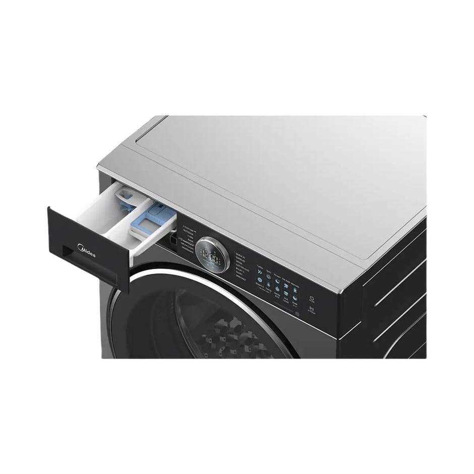 Midea MF210W100WB/TLB 10KG Front Load Inverter Washing Machine 1400RPM Steam Care WiFi Smart Control Storm Wash Titanium