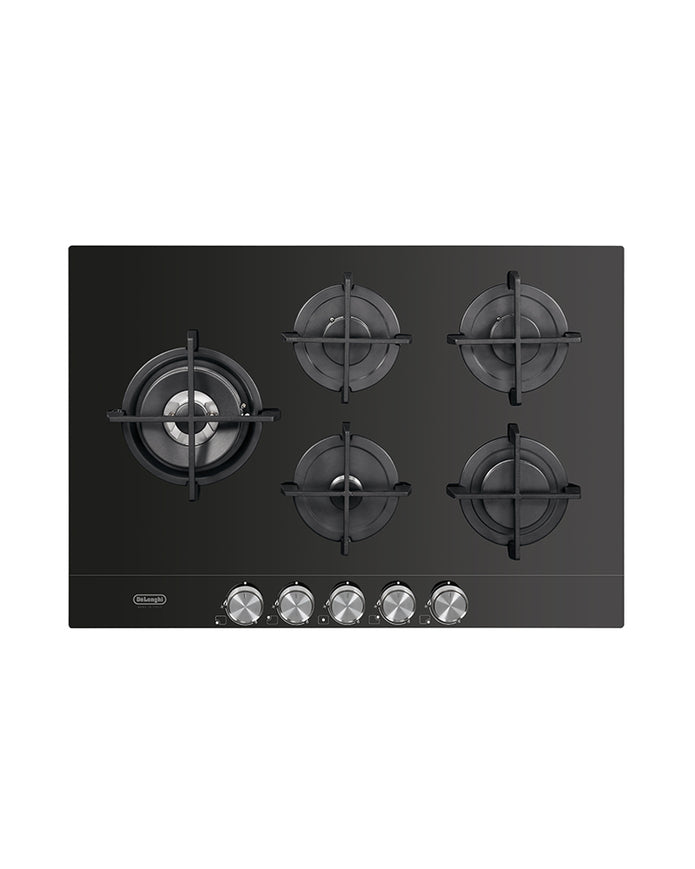Delonghi Cooktop 75CM Built-In Gas Burners Glass Black
