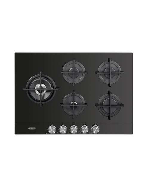 Delonghi Cooktop 75CM Built-In Gas Burners Glass Black