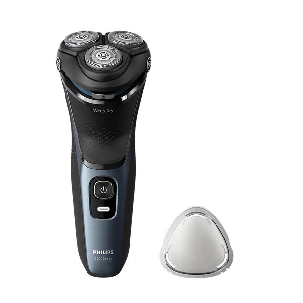 Philips S3144/00 Shaver Series 3000 Wet & Dry Electric Rotary Shaver – 5D Flex Heads & PowerCut Blades