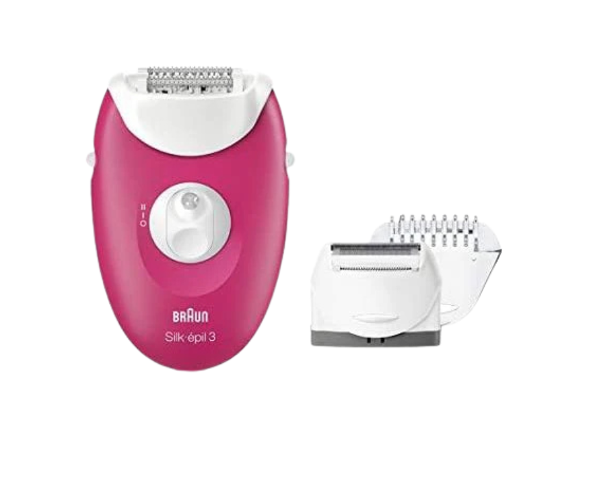 Braun SE3032 Silk-épil 3 Epilator – Hair Removal Device with Smart Light, Massage Rollers & 20 Tweezers