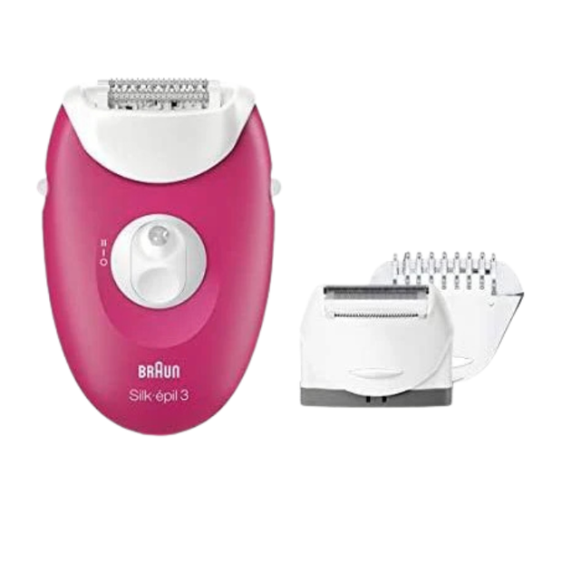Braun SE3032 Silk-épil 3 Epilator – Hair Removal Device with Smart Light, Massage Rollers & 20 Tweezers