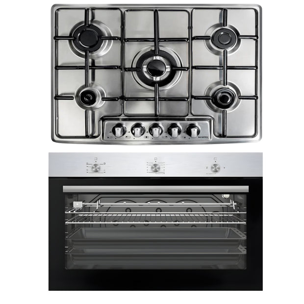 Flame Gas Cooktop And Oven Offer 90CM Silver