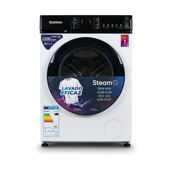 Dutchberg 8KG 1200RPM Inverter Washing Machine White – Front Load Washer