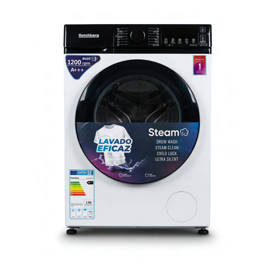 Dutchberg 8KG 1200RPM Inverter Washing Machine White – Front Load Washer