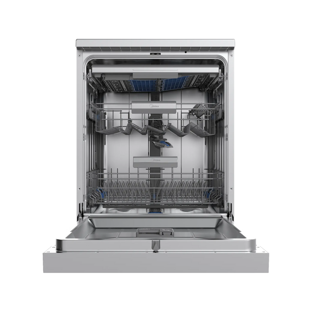 Midea 15 Place Smart Dishwasher WQP15-W7633D(SS)-LB – WiFi, Auto Open, 3 Racks, Stainless Steel