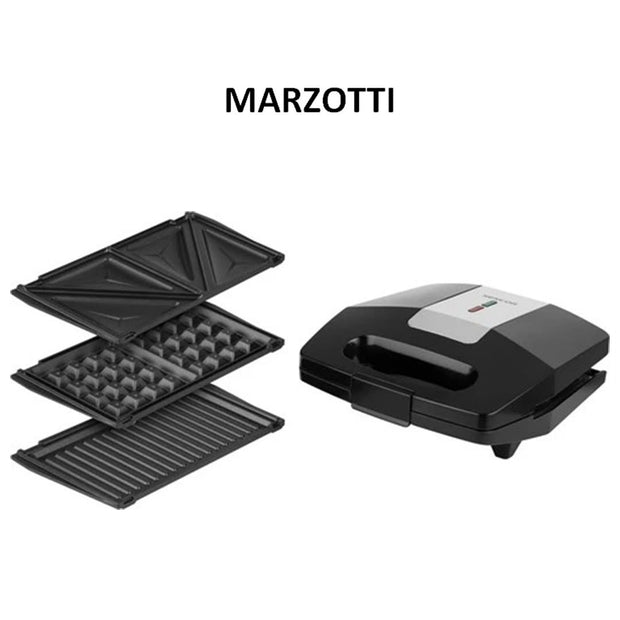 Marzotti MZSG1B 1G 3-in-1 Sandwich Maker Grill Waffle 750W