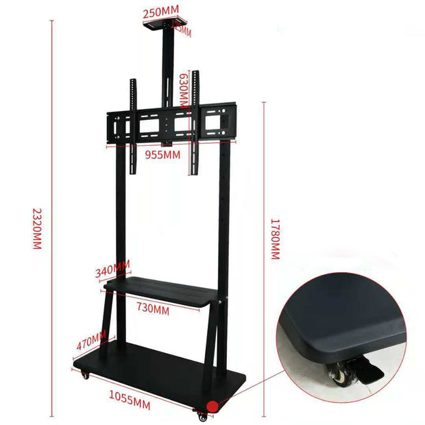 HAY-TECH TVC5-5G Mobile TV Cart Floor Stand