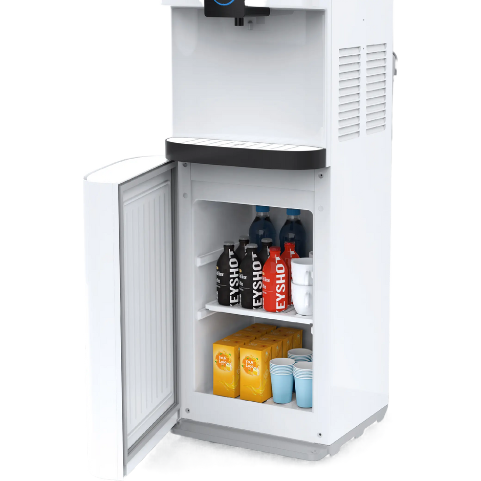 Midea Water Dispenser YL2037S-B GCC – 3 Taps Hot Cold & Ice Cold, Bottom Load, Refrigerator Cabinet, Compressor Cooling